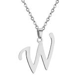 Stainless Steel Women's Unisex 18 Inch Necklace Pendant Letter Lobster Clasp S2