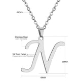 Stainless Steel Women's Unisex 18 Inch Necklace Pendant Letter Lobster Clasp S2