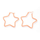 304 Stainless Steel Hoop Earrings Star Blue Green Yellow Red 1.6" To 2.3" P574