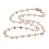 304 Stainless Steel Chain Necklace Lobster Ion Plating (IP) Heart Gold 18"  A424