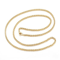 304 Stainless Steel Necklace Rope Chain Necklace Gold  26"  A425