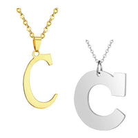 Stainless Steel Women's Unisex 18 Inch Necklace Pendant Letter Lobster Clasp S2