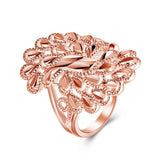 Yellow Gold Plated Ring Fashion Cocktail Flower B481