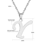 Stainless Steel Women's Unisex 18 Inch Necklace Pendant Letter Lobster Clasp S2