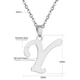 Stainless Steel Women's Unisex 18 Inch Necklace Pendant Letter Lobster Clasp S2