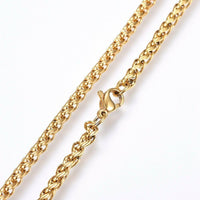 Stainless Steel Wheat Chain Necklaces Lobster Gold 17.7" 19.7"  45cm 3mm Z454