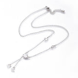 Stainless Steel Butterfly Lariat Necklaces Lobster 16-7/8 inches 43cm Z503