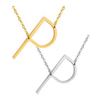 Stainless Steel Women's Unisex 18 Inch Necklace Pendant Letter Lobster Clasp S1