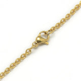 Trendy Unisex Stainless Steel Chain Necklace Lobster Clasp Gold 20.47" P115