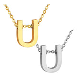 Stainless Steel Women's Unisex 18 Inch Necklace Pendant Letter Lobster Clasp S3