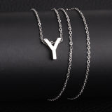 Stainless Steel Women's Unisex 18 Inch Necklace Pendant Letter Lobster Clasp S3