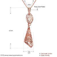 Rose Gold Plated Necklace Pendant Drop 19 Inches 1MM Lobster Clasp B298