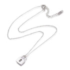 Stainless Steel Padlock Pendant Necklaces Lobster 16-1/2 inches 42cm Z498