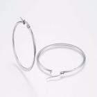 Stainless Steel Hoop Earrings Stainless Steel Gold Silver 1.8" Inch 1mm P205