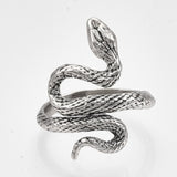 Alloy Cuff Finger Ring Snake Antique Silver Size 8 Adjustable 18mm P439