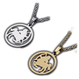 Stainless Steel Pendant Necklace Lobster Zodiac Sign Aries Gold 15.7" 1.5mm P68