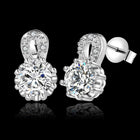 Sterling Silver Plated Earrings Butterfly Stud Zirconia  Push Back Clasp L691