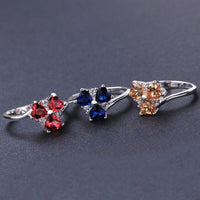 Sterling Silver Plated Heart CleverZirconia Flower Band Ring Size 8 B143
