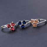 Sterling Silver Plated Heart CleverZirconia Flower Band Ring Size 8 B143