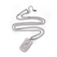 Stainless Steel Initial Pendant Necklace Lobster Chain Alphabet Letter 27" A385