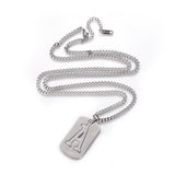 Stainless Steel Initial Pendant Necklace Lobster Chain Alphabet Letter 27" A385