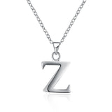 Sterling Silver Plated Necklace Women Pendant Initial Letter Alphabet B375