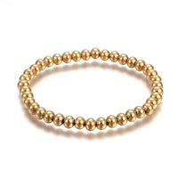 304 Stainless Steel Stretch Bracelet Beads Round Gold Silver Adjustable Z229
