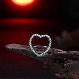 Yellow Gold Black Gunmetal Plated Kallaite Ring Heart Blue B492