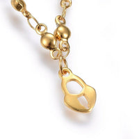 304 Stainless Steel Charm Bracelet  Lobster Heart Lock Gold 8.2" 3mm  A95