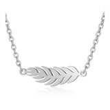 Stainless Steel Pendant Necklaces Leaf Silver Gold 17.1" P383