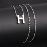 Stainless Steel Women's Unisex 18 Inch Necklace Pendant Letter Lobster Clasp S3