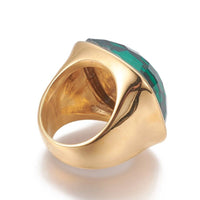 304 Stainless Steel Finger Rings Faceted Glass Clear Size 6~9 16~19mm Z679