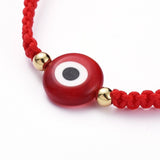 Adjustable Nylon Thread Braided Bead Bracelet Handmade Evil Eye Gold Z143