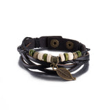 Leather Bracelet Butterfly 8 Inches 15MM Push button  L441