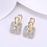 Platinum Plated Earrings  Drop Dangle AAA Zirconia Latch Back Clasp L577