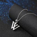 Sterling Silver Plated Necklace Women Pendant Initial Letter Alphabet B375