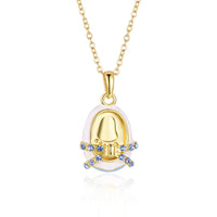 Yellow Gold Plated Necklace Pendant  AAA Zirconia  Lobster Clasp B178