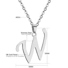 Stainless Steel Women's Unisex 18 Inch Necklace Pendant Letter Lobster Clasp S2
