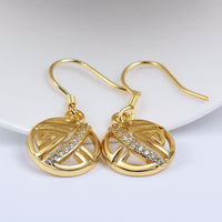 Yellow Gold Platinum Plated Fish Hook Drop Dangle Bali Earrings L118