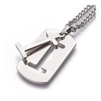Stainless Steel Initial Pendant Necklace Lobster Chain Alphabet Letter 27" A385