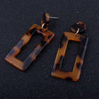 Ear Studs Alloy Cellulose Acetate(Resin) Rectangle Blue 50x20mm Pin 0.7mm  P573