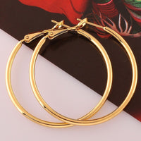 Yellow Gold French Back Hoop Earrings L109