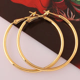 Yellow Gold French Back Hoop Earrings L109