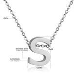 Stainless Steel Women's Unisex 18 Inch Necklace Pendant Letter Lobster Clasp S3