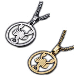 Stainless Steel Pendant Necklace Lobster Zodiac Sign Aries Gold 15.7" 1.5mm P68