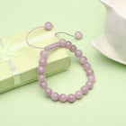 Glass Stone Beads Bracelet Adjustable Size 7MM  Lace Up Clasp L532