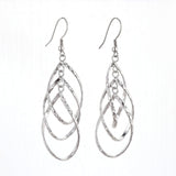 Stainless Steel Dangle Chandelier Earrings Drop Gold Silver 72X75mm P158