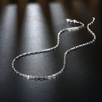 Sterling Silver Plated Necklace Chain 18-24 Inches 2MM Lobster Clasp B361