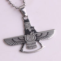 316L Stainless Steel Pendant 1.40X1.16 Inch Eagle  Necklace 22" B140