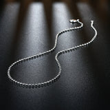 Sterling Silver Plated Necklace Chain 16-24 Inches 3MM Lobster Clasp B358